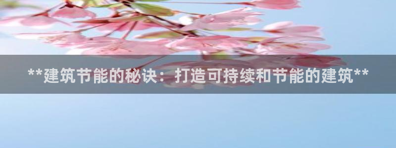 e尊国际官网：**建筑节能的秘诀：打造可持续和节能的建筑**