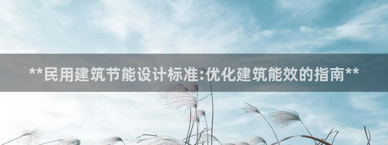 e尊电竞：**民用建筑节能设计标准:优化建筑能效的指南**