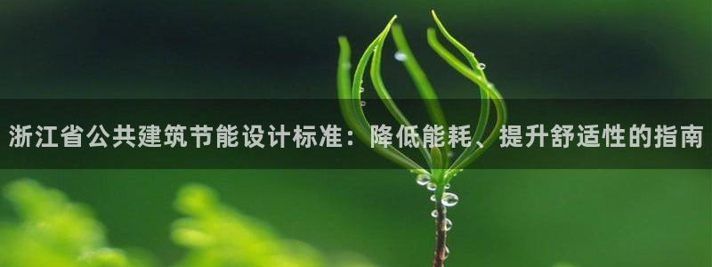 e尊国际的手机登录网站：浙江省公共建筑节能设计标准：降低能耗、提升舒适性的指南