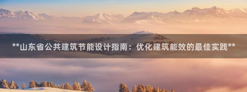 e尊国际app：**山东省公共建筑节能设计指南：优化建筑能效的最佳实践**