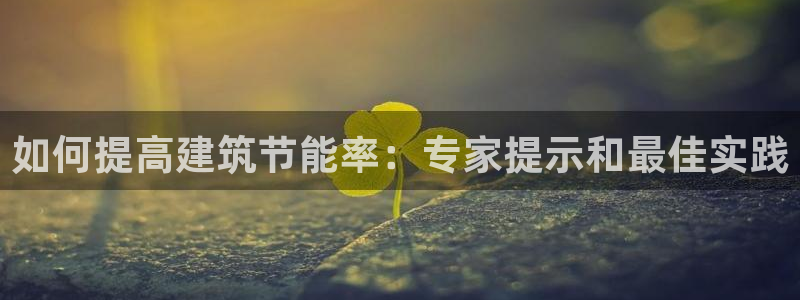 e尊国际客户端：如何提高建筑节能率：专家提示和最佳实践