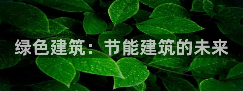 e尊国际平台：绿色建筑：节能建筑的未来