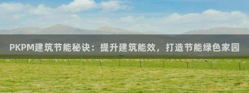 e尊国际-e尊国际官网：PKPM建筑节能秘诀：提升建筑能效，打造节能绿色家园
