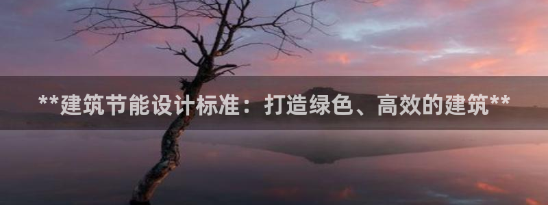 尊亿游戏国际官网：**建筑节能设计标准：打造绿色、高效的建筑**