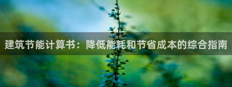 尊亿娱乐国际官网：建筑节能计算书：降低能耗和节省成本的综合指南