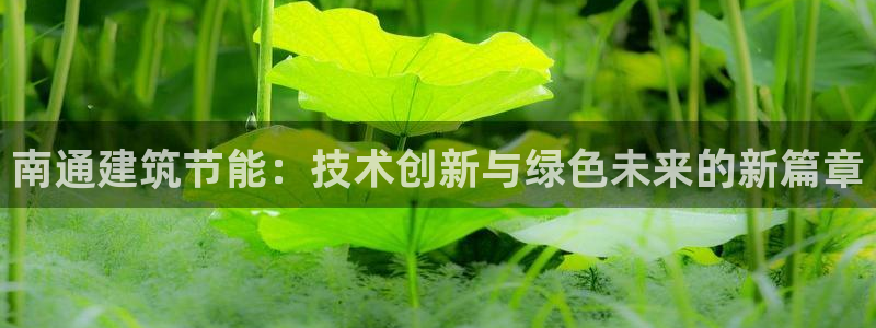 e尊国际-e尊国际官网：南通建筑节能：技术创新与绿色未来的新篇章
