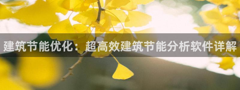 E尊国际网站：建筑节能优化：超高效建筑节能分析软件详解
