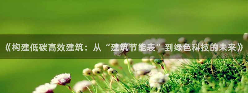 e尊国际的手机登录网站：《构建低碳高效建筑：从“建筑节能表”到绿色科技的未来》