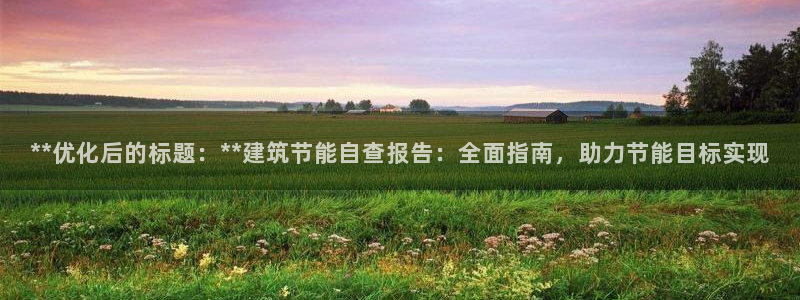 e尊国际娱乐官网下载：**优化后的标题：**建筑节能自查报告：全面指南，助力节能目标实现