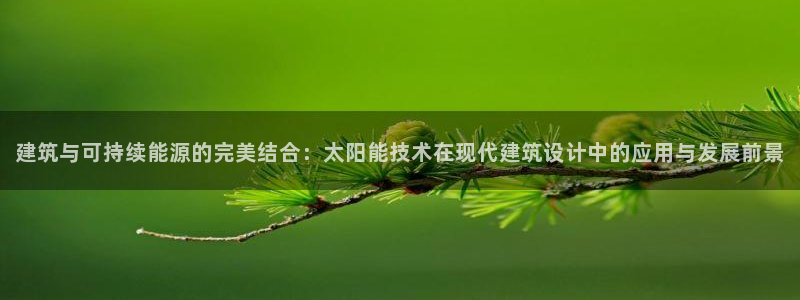 e尊国际官网app：建筑与可持续能源的完美结合：太阳能技术在现代建筑设计中的应用与发展前景